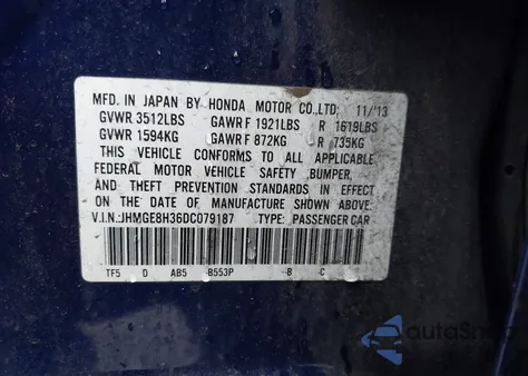 2013 Honda Fit z USA, uszkodzony, nr VIN JHMGE8H36DC079187